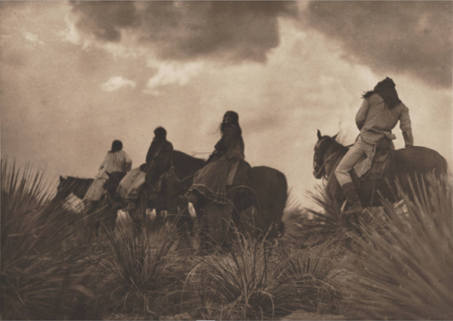 thebigkelu - Native American (Apache) women and a man ride...