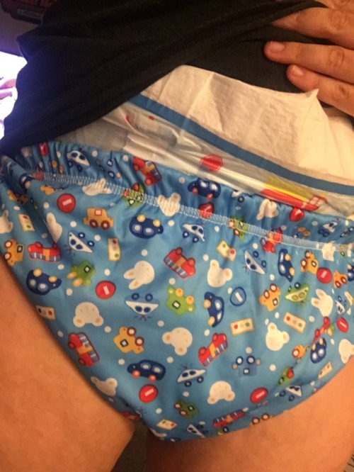 Training pants over my diaper. That’s how this works, right?