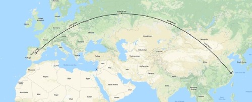 mapsontheweb - You can walk in a straight line from Madrid to...