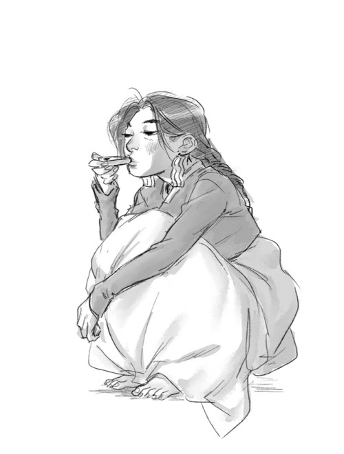 smoking weed in a hanbok = 100000000% my aesthetic. i think i...