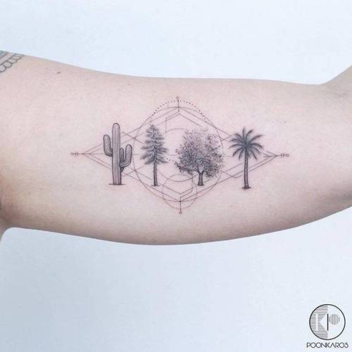 By Karry Ka-Ying Poon · Poonkaros, done at Iris Tattoo Miami,... flower;tree;small;single needle;inner arm;cactus;tiny;palm tree;pine tree;ifttt;little;nature;poonkaros;medium size