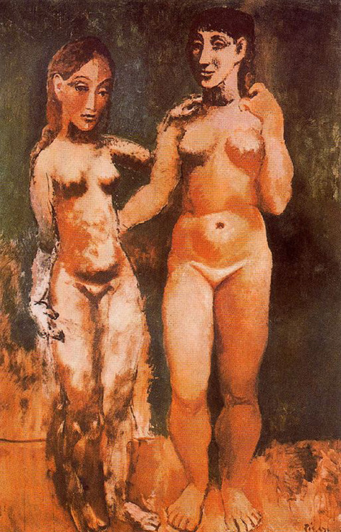 expressionism-art:Two nude women, 1906, Pablo PicassoSize:...