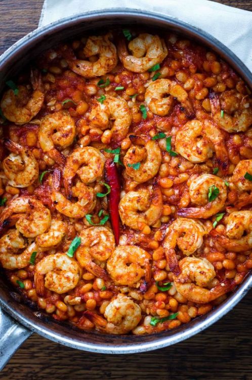 marriedfood - Spicy Garlic Shrimp and White Beans