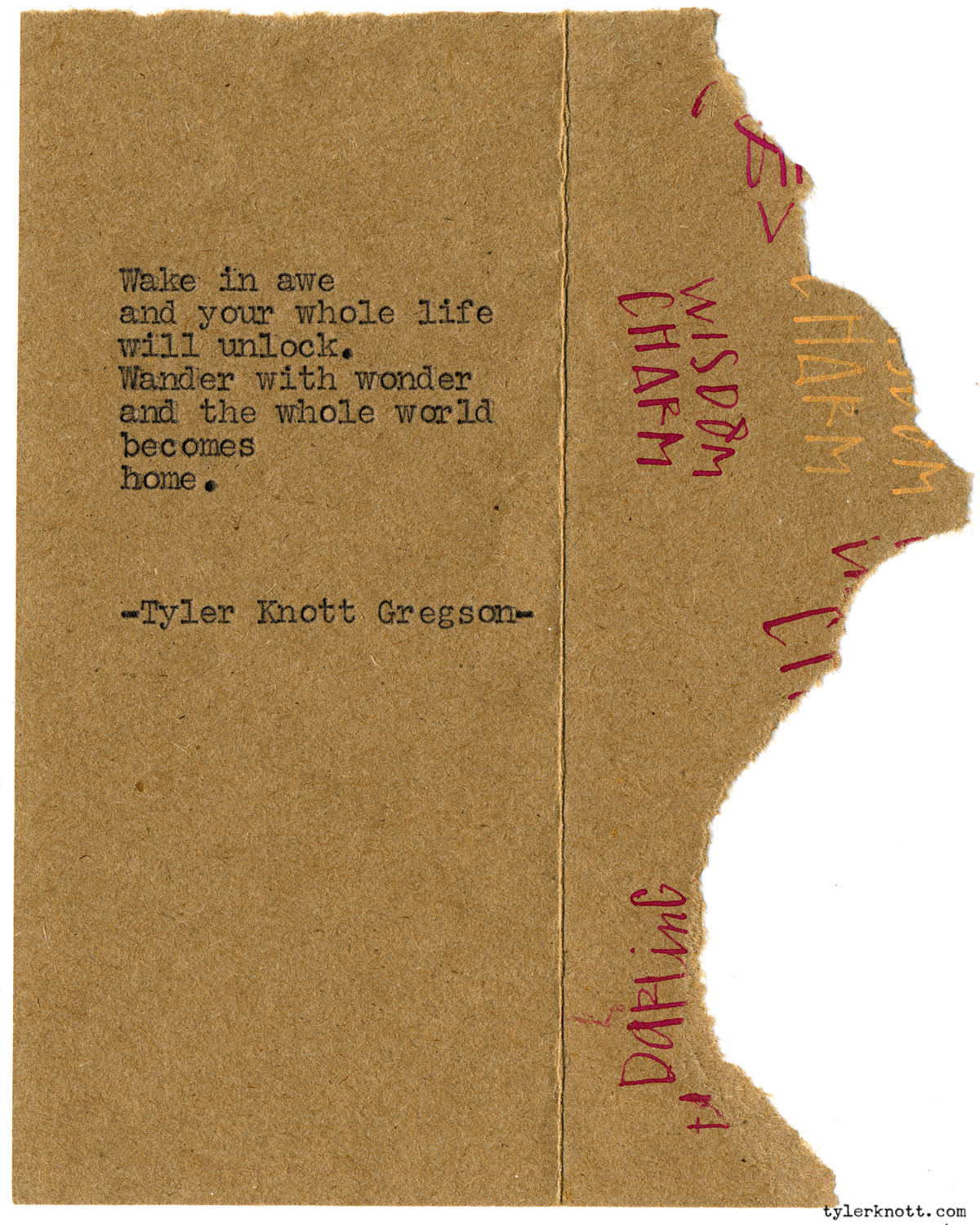 Tyler Knott Gregson — Typewriter Series #1208 by Tyler Knott Gregson...