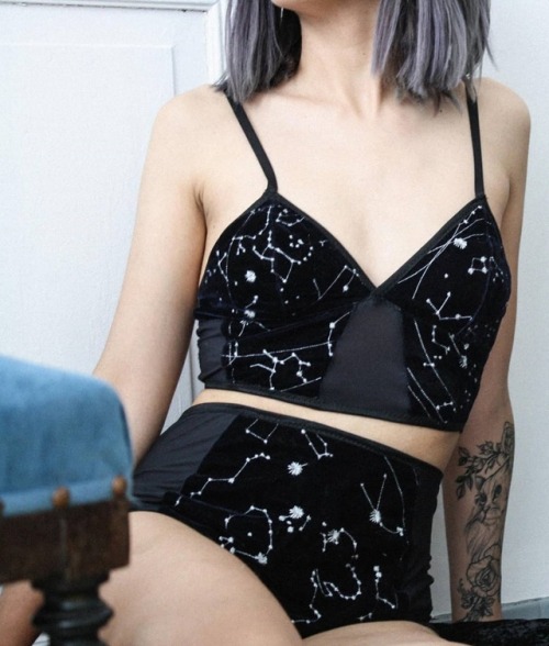 vitrexanima - sosuperawesome - Embroidered Constellation...