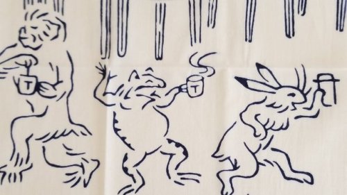 highlandvalley - タリーズの鳥獣戯画の手ぬぐいかわいい。https - //twitter.com/soka_giga/s...