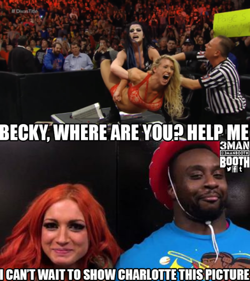 3manbooth - Becky Lynch is a little preoccupied  (From our #RAW...