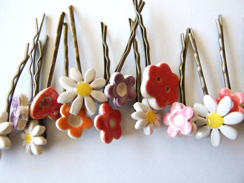 littlealienproducts - Floral Bobby Pins bydamsontreepottery
