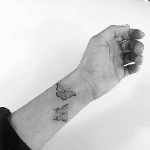 By Christopher Vasquez, done at West 4 Tattoo, Manhattan.... vasquez;insect;small;line art;butterfly;animal;tiny;ifttt;little;wrist;illustrative;fine line