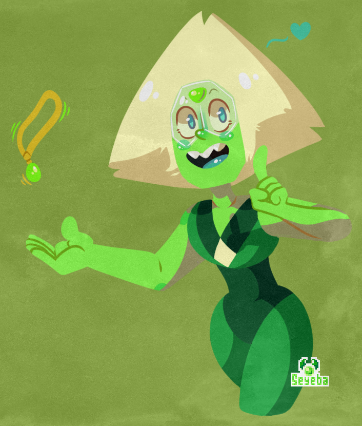 i lost all my courage to say why i drew this… sobs 😭 bASICALLY though its just Peridot presenting a necklace with a peridot pendant to someone! is it for youuuu or is it for someone you ship peri...