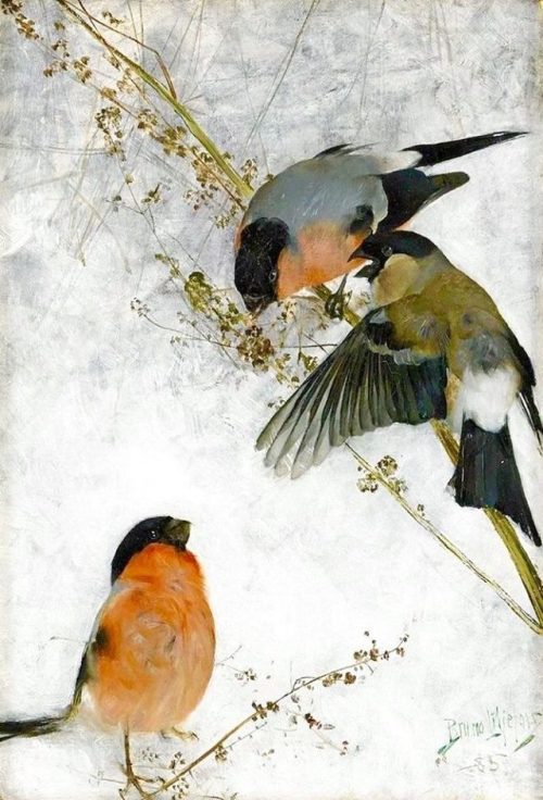 windypoplarsroom - Bruno Liljefors“Bullfinches in Winter...