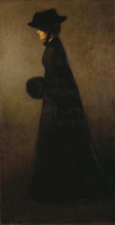 artofrestraint - Arne KavliWoman in lamplight, 1900