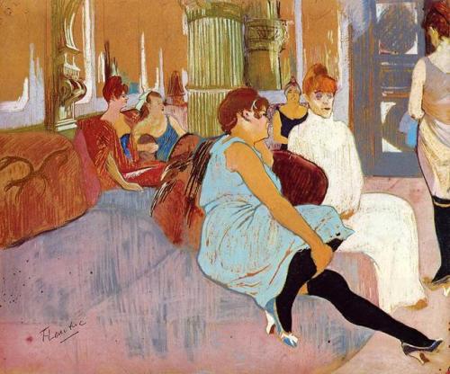 artist-lautrec - The Salon in the Rue des Moulins, 1894, Henri...