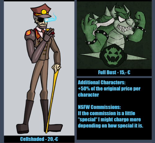 goomenstein - Updated Commissionsheet. They are kind of emergency...
