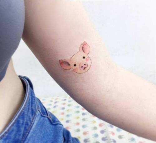 Tattoo tagged with: small, banul, micro, inner arm, animal, tiny, pig,  ifttt, little, illustrative 