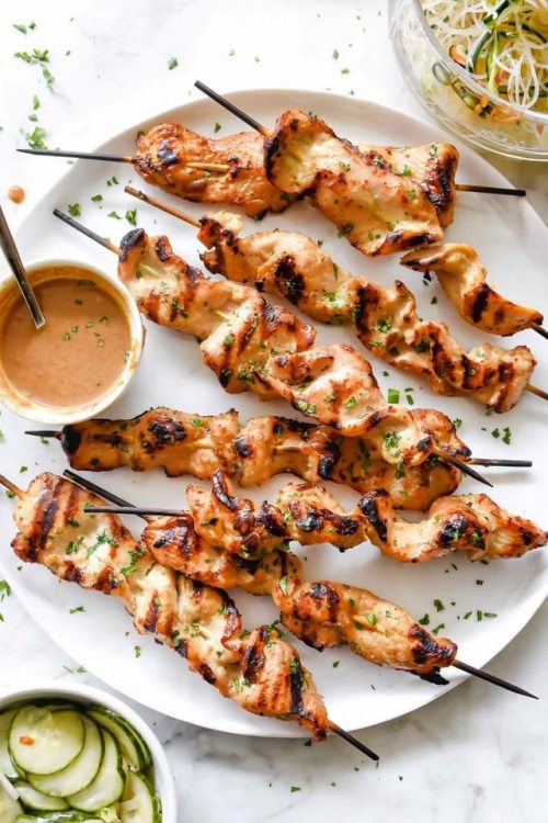 hoardingrecipes - Chicken Satay with Lighter Almond Dipping...