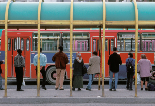 20aliens:TURKEY. Istanbul. 1998. Bus stop at Kadikoy, Asian...