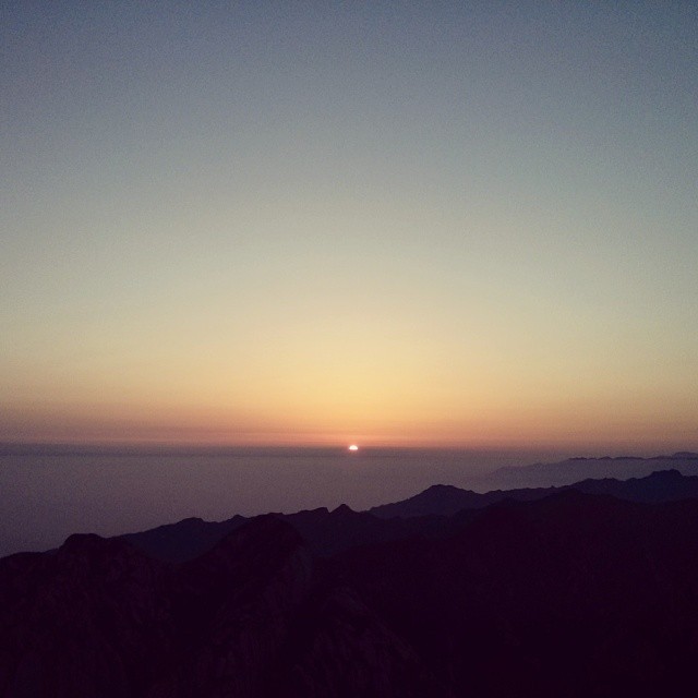 Sunrise on Mount Huashan. (at Huashan, Guangdong, China)