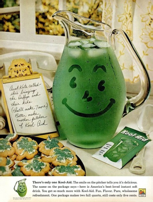 vintageholidays:1961 St. Patrick’s Day Kool-Aid ad