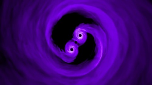 Spiraling Supermassive Black Holes - Do black holes glow when...
