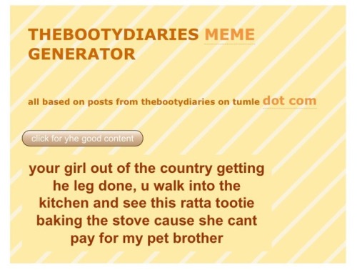 web-wrecker - thebootydiaries - a generator that mashes my posts...