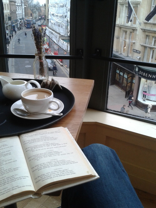 papermanquotes - My reading spot today - W Cafe in Waterstones,...