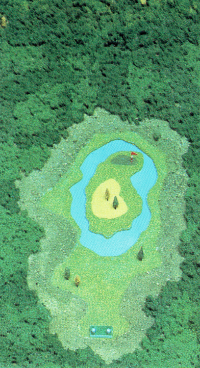 thevideogameartarchive:Golf course artwork from ‘Famicom...
