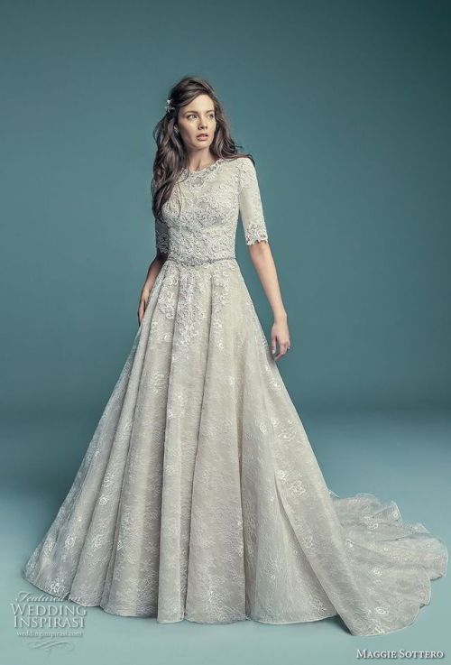 (via Maggie Sottero Fall 2018 Wedding Dresses — “Lucienne”...