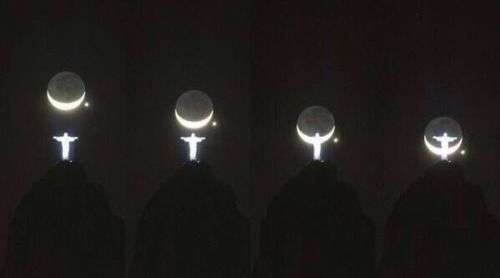 strzyg-blog - Time lapse of the Moon and Venus behind Christ the...