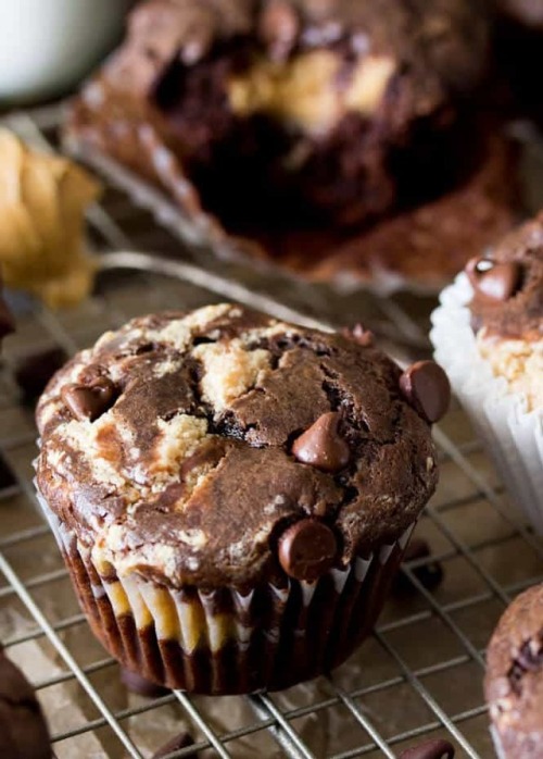 hoardingrecipes - Peanut Butter Filled Chocolate Muffins