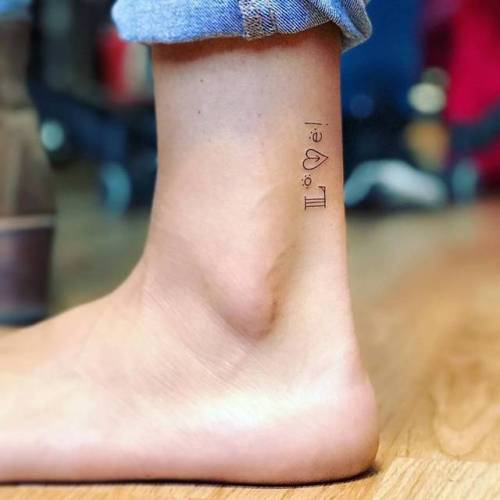 Tattoo tagged with: small, micro, line art, languages, tiny, love, ankle,  ifttt, little, english, minimalist, english word, word, fine line, jayshin  