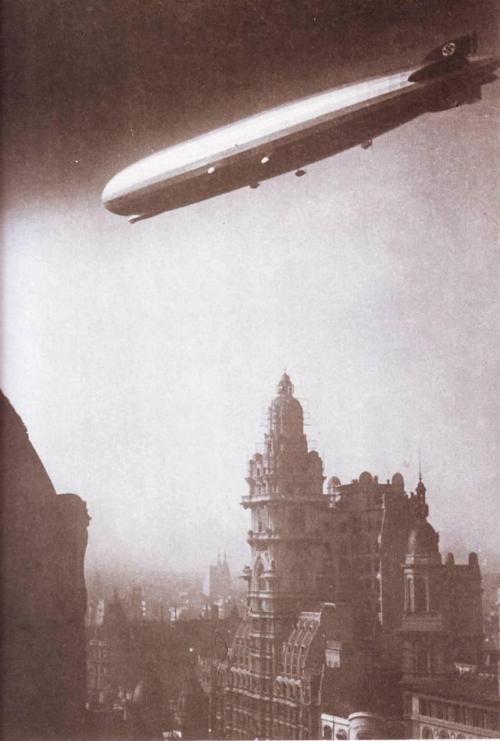 historicaltimes - Graf Zeppelin flying over Buenos Aires, June...