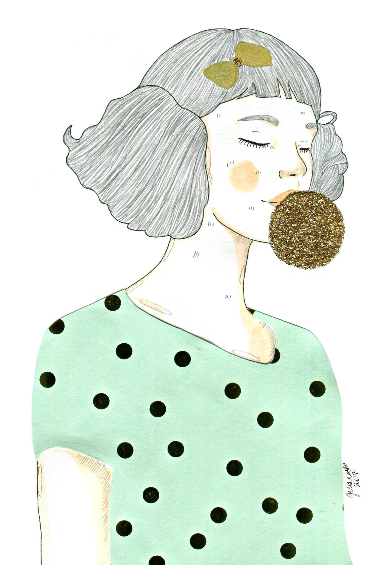 FAYE Mixed Media: pencil, micron pen, gold sharpie marker, gold glitter, and paper-craft http://jlichiarts.tumblr.com/ https://www.etsy.com/shop/JLichiArts — EatSleepDraw is working on something new and we want you to be the first to know about it....