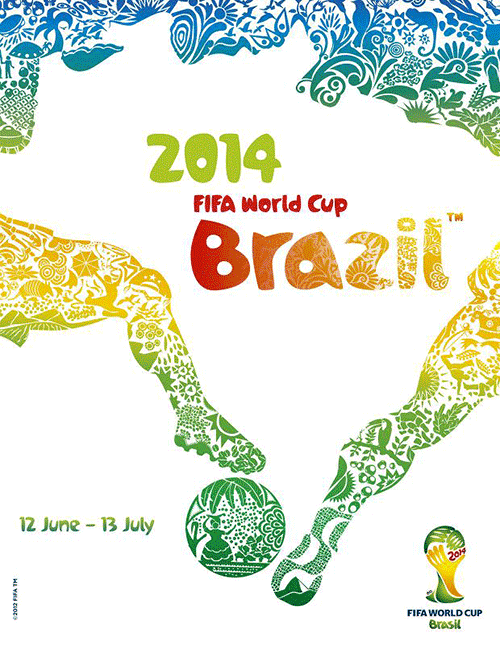 The official poster for the 2014 World Cup, animated by our man Dale con Comba