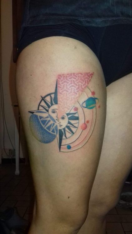 compass tattoo on Amandine