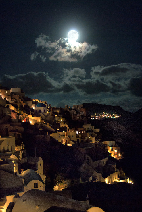 santoriniisland - Oia Under Moonlight (by Marcus Frank)