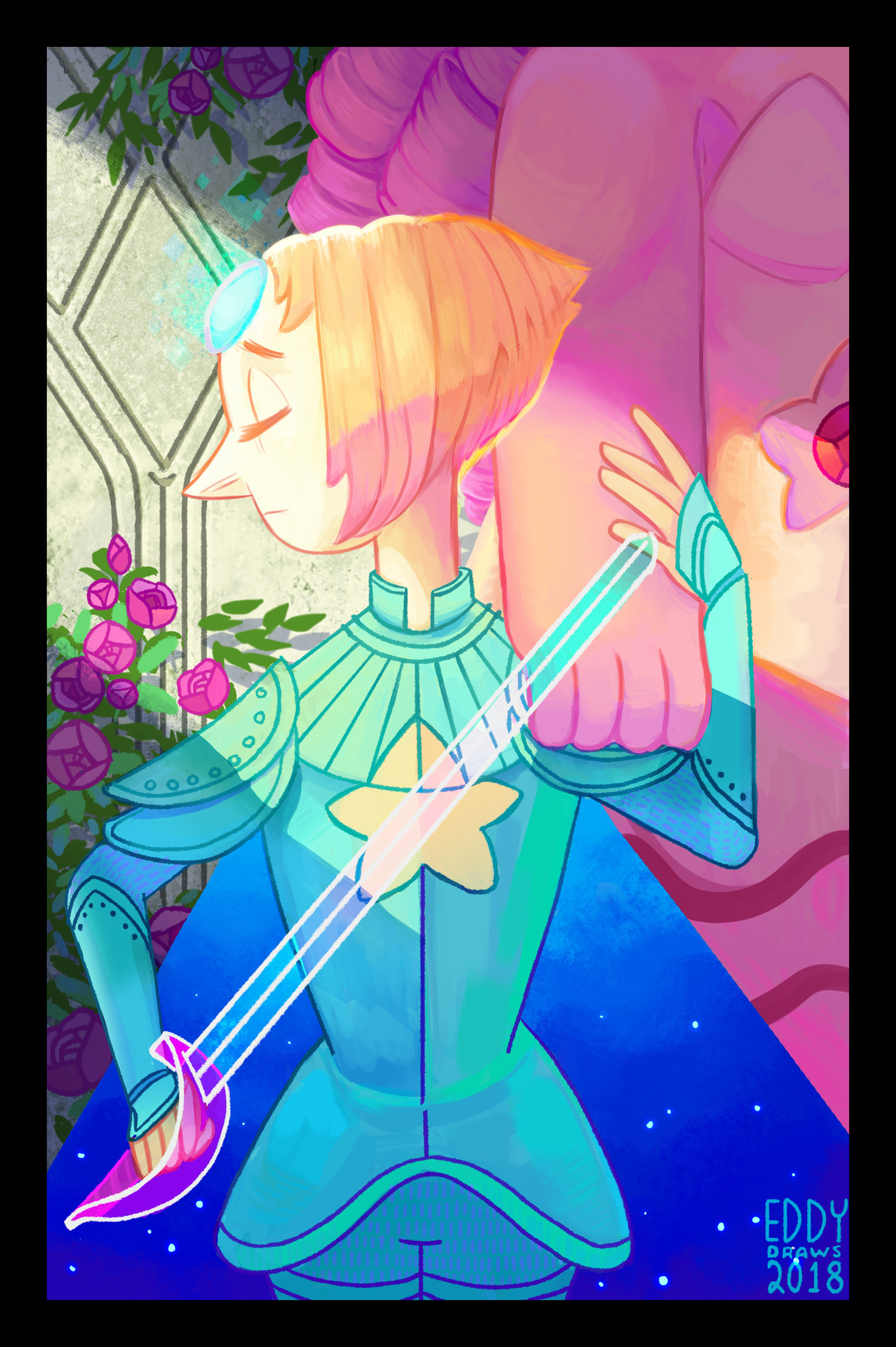 Got time to dabble around in painting! A little SU fanart based on the Knight of Swords