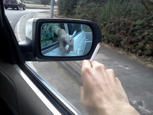 stonedvampire:OBJECTS IN MIRROR ARE CLOSER THAN THEY APPEAR