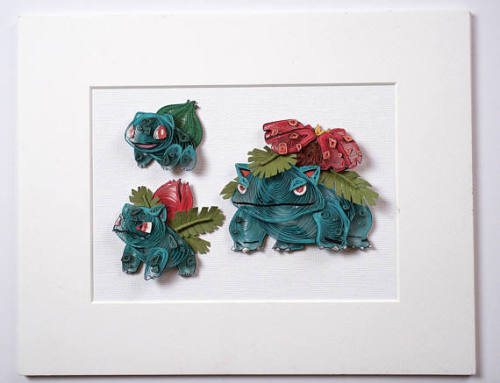 retrogamingblog:Paper-Quilled Pokemon made by CoiledDesigns