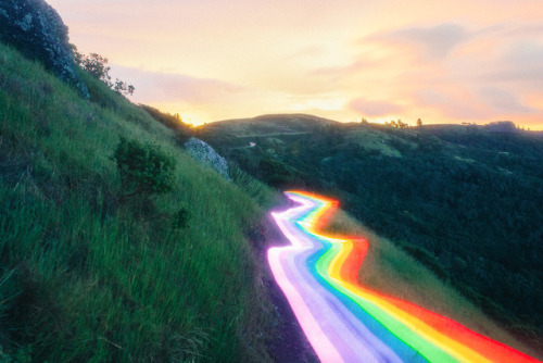 spongebobsquarepants - itscolossal - Vivid Rainbow Roads Trace...