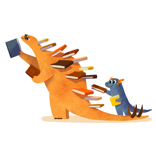 yaaltag:bonniepangart:Book DinosaursPosting on Tumblr my...