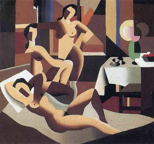 artist-magritte - Three nudes in an interior, 1923, Rene...