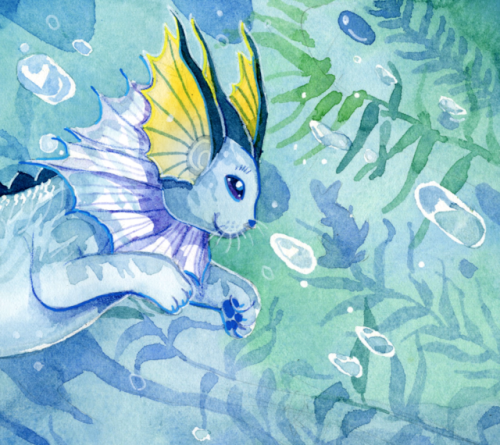bluealaris - The Vaporeon can become almost invisible in the...