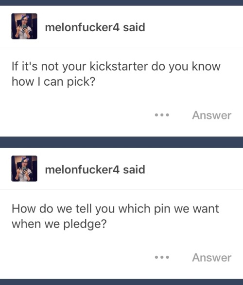 I’m assuming this is about the dice and flower pin kickstarter? No idea, you’ll have to 