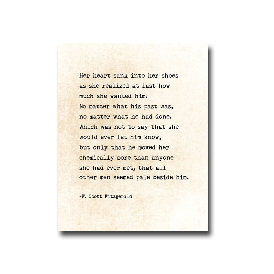 F Scott Fitzgerald Romantic Love Quote Inspirational Poetry Golden Quotes Word Art