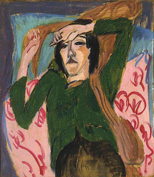 expressionism-art - Woman in a Green Blouse, Ernst Ludwig...