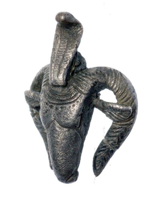 grandegyptianmuseum - Silver pendant in shape of ram’s head...
