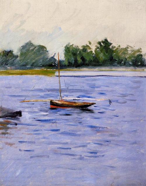 Boat at Anchor on the Seine, Gustave CaillebotteMedium:...