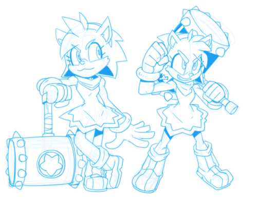 mikeluckas:I drew these Rouge and Amy redesigns for fun a while...