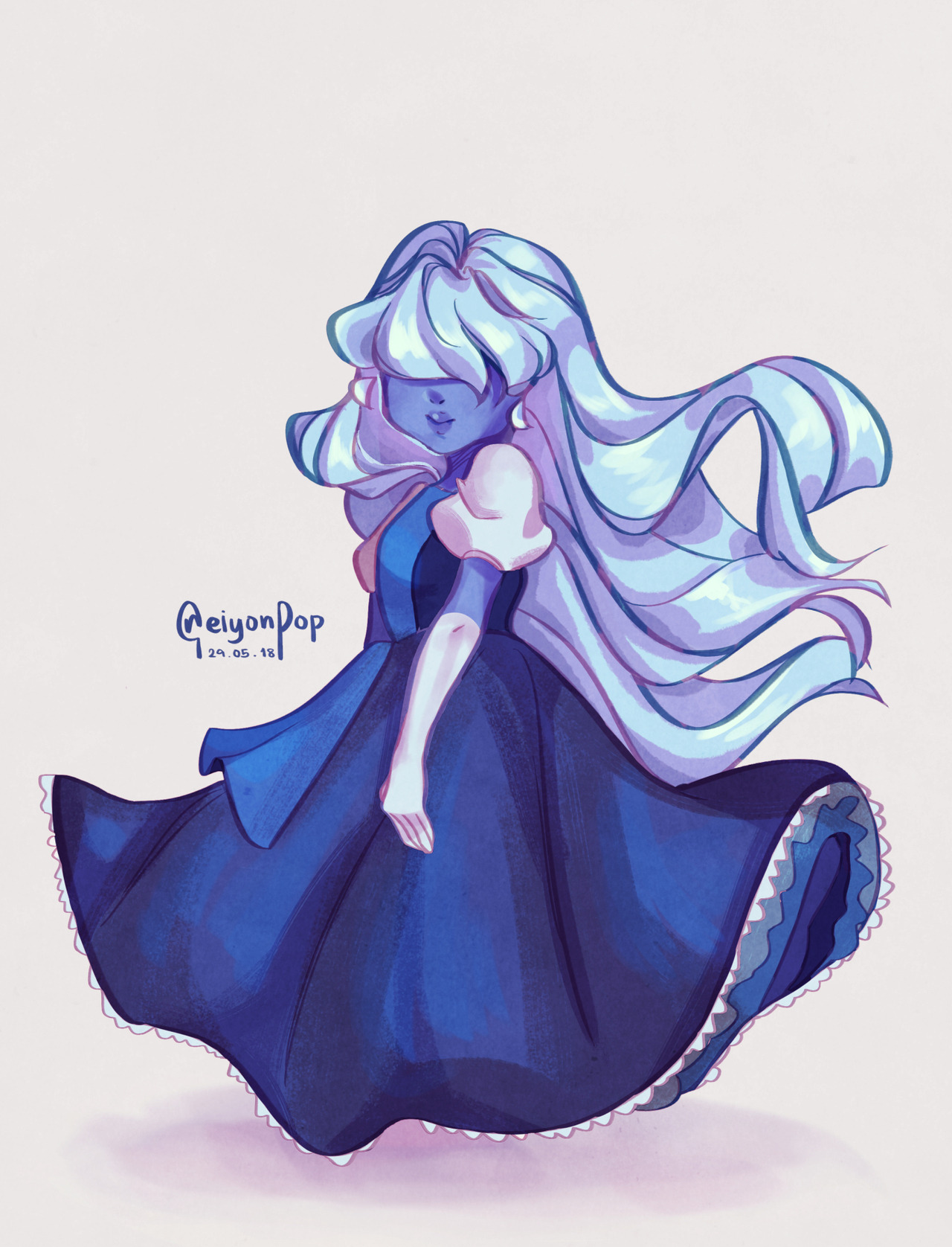 I tried a slightly different style with sapphire. If you wanna try colouring the lineart, send me a message so I can give you a higher res one •v•